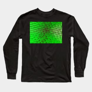 Binary Numbers, Computer Talk, Green Long Sleeve T-Shirt